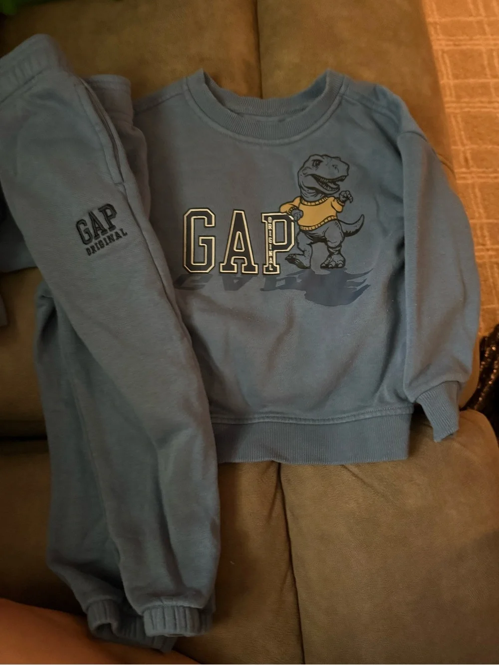 GAP Dusty Blue T‑Rex Sweatshirt and Joggers Set